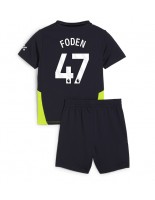 Manchester City Phil Foden #47 Bortedraktsett Barn 2024-25 Korte ermer (+ bukser)